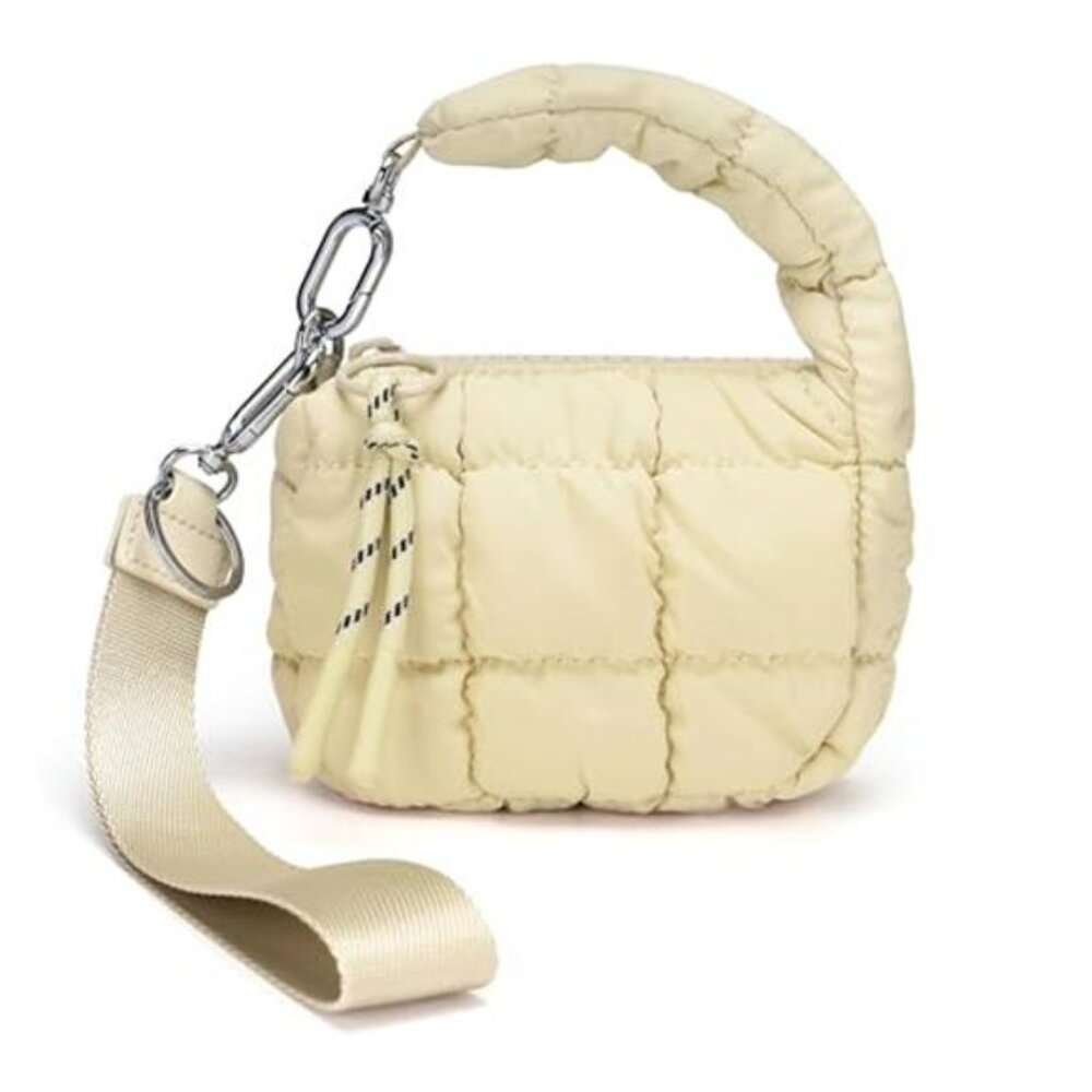 Women's Cute Mini Quilted Wristlet Gift Pouch Puffer Evening Bag